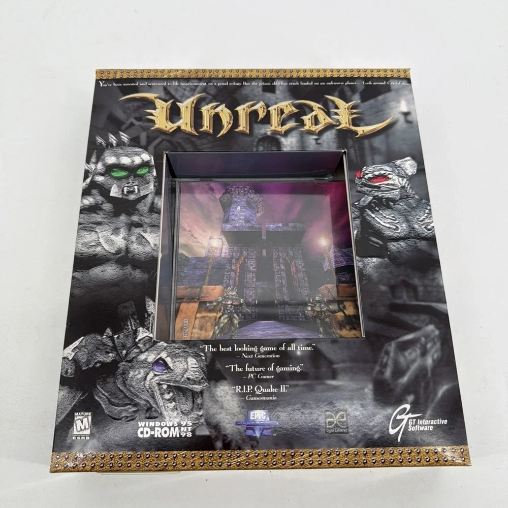 Unreal Complete CIB Windows PC 1998 Original Big Box FPS Shooter